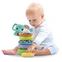 VTech Baby - Play Green - Nino, Éléphanteau Empilo 3 en 1 - Tour d'Éveil en Plastique Bio-Sourcé avec Hochet Électronique et Jeu d'Assemblage