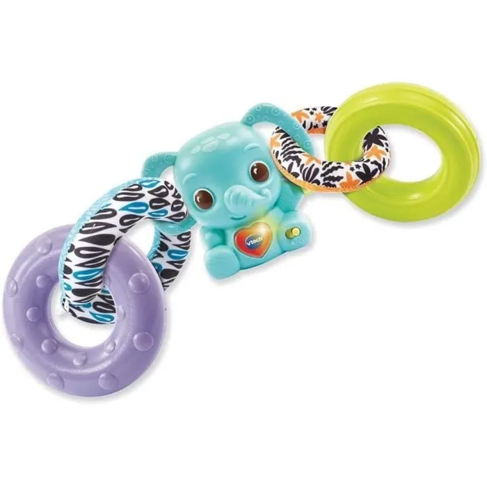VTech Baby - Play Green - Nino, Éléphanteau Empilo 3 en 1 - Tour d'Éveil en Plastique Bio-Sourcé avec Hochet Électronique et Jeu d'Assemblage VTech Baby - Play Green - Nino, Éléphanteau Empilo 3 en 1 - Tour d'Éveil en Plastique Bio-Sourcé avec Hochet Électronique et Jeu d'Assemblage