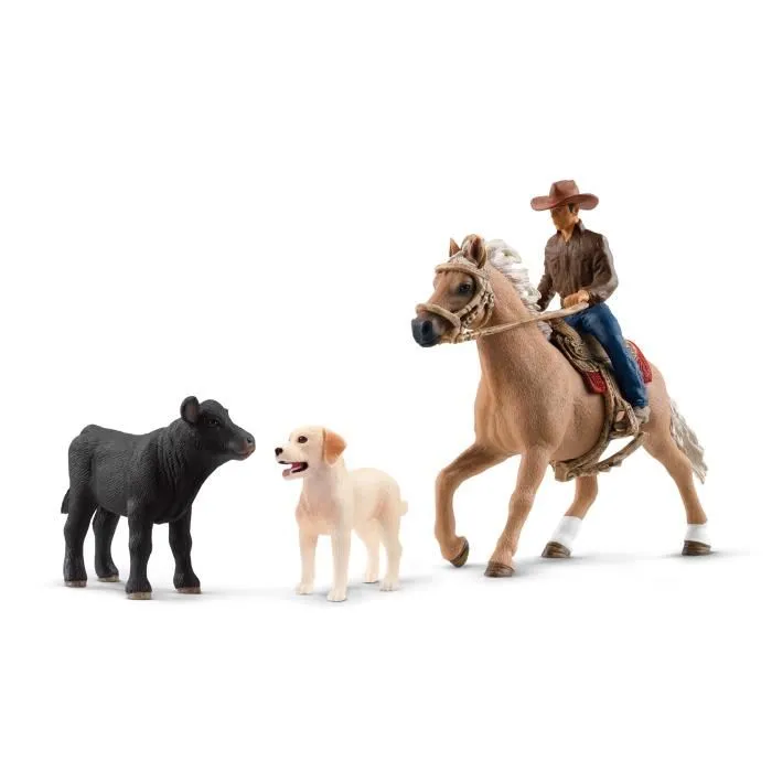 Schleich 42578 Farm World, Coffret Aventures d'équitation Western avec animaux de la ferme, jeu figurine dès 5 ans