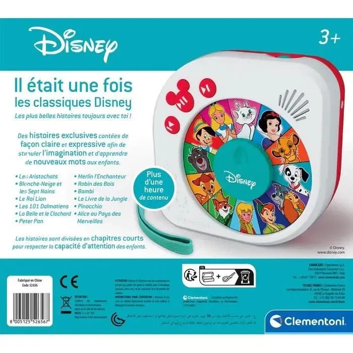 Clementoni - Conteur d'histoires Disney avec grands classiques comme Le Roi Lion pour enfants - Garantie 2 ans - Dimensions 28 x 25 x 6 cm