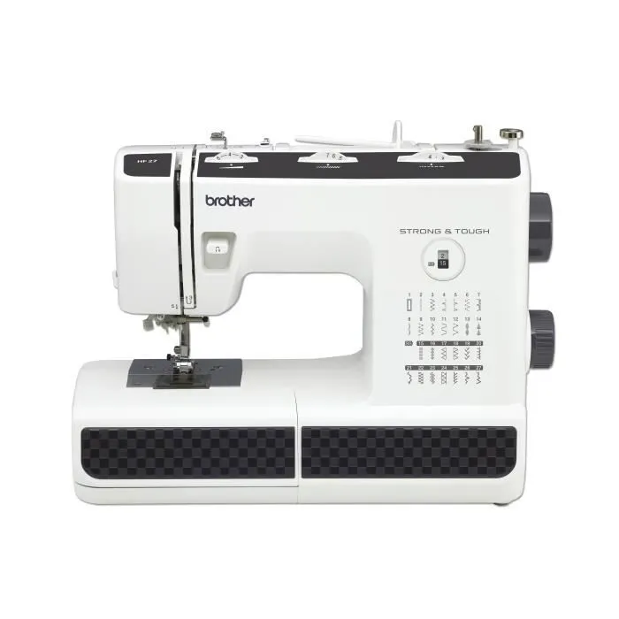Brother HF27 - Machine à coudre électronique blanche avec 27 points, boutonnière automatique, enfile-aiguille automatique, LED et bras libre Brother HF27 - Machine à coudre électronique blanche avec 27 points, boutonnière automatique, enfile-aiguille automatique, LED et bras libre