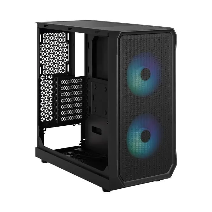 Fractal Design Focus 2 Boîtier PC Tour avec Panneau Latéral en Verre Teinté, Ventilateurs RGB Noir