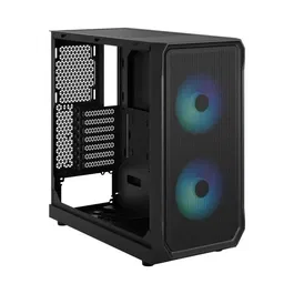 Fractal Design Focus 2 Boîtier PC Tour avec Panneau Latéral en Verre Teinté, Ventilateurs RGB Noir