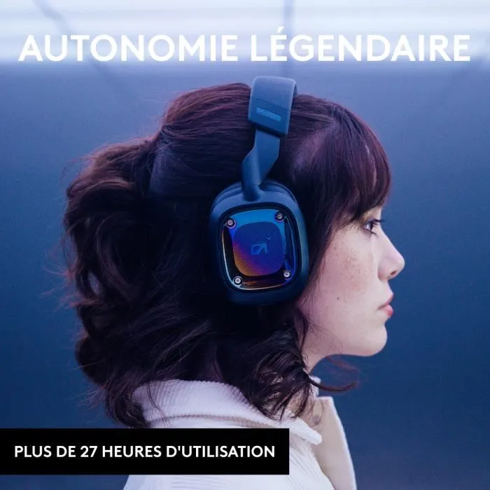 Logitech G A30 Casque Gamer Sans Fil Bluetooth LIGHTSPEED Dolby Atmos pour PS5 PS4 PC MAC Mobile - Bleu Marine