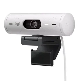 Logitech Brio 500 Webcam Full HD 1080p - Microphone intégré, Cadrage automatique, Compatible Teams/Zoom/Meet, Blanc