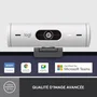Logitech Brio 500 Webcam Full HD 1080p - Microphone intégré, Cadrage automatique, Compatible Teams/Zoom/Meet, Blanc