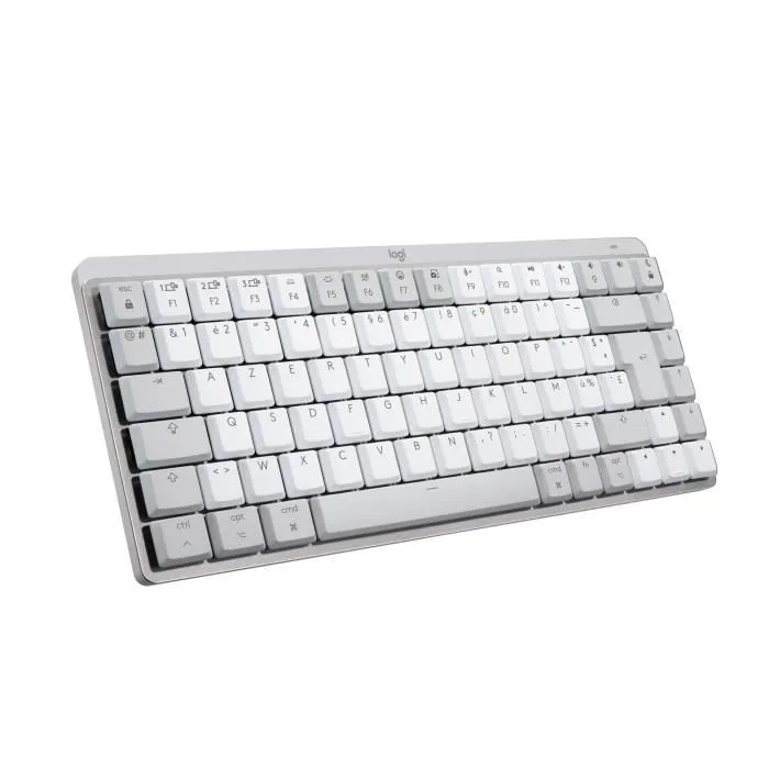 Logitech MX Mechanical Mini - Clavier Sans Fil Rétroéclairé AZERTY Pour Mac avec Bluetooth et USB-C - Gris Pâle Logitech MX Mechanical Mini - Clavier Sans Fil Rétroéclairé AZERTY Pour Mac avec Bluetooth et USB-C - Gris Pâle