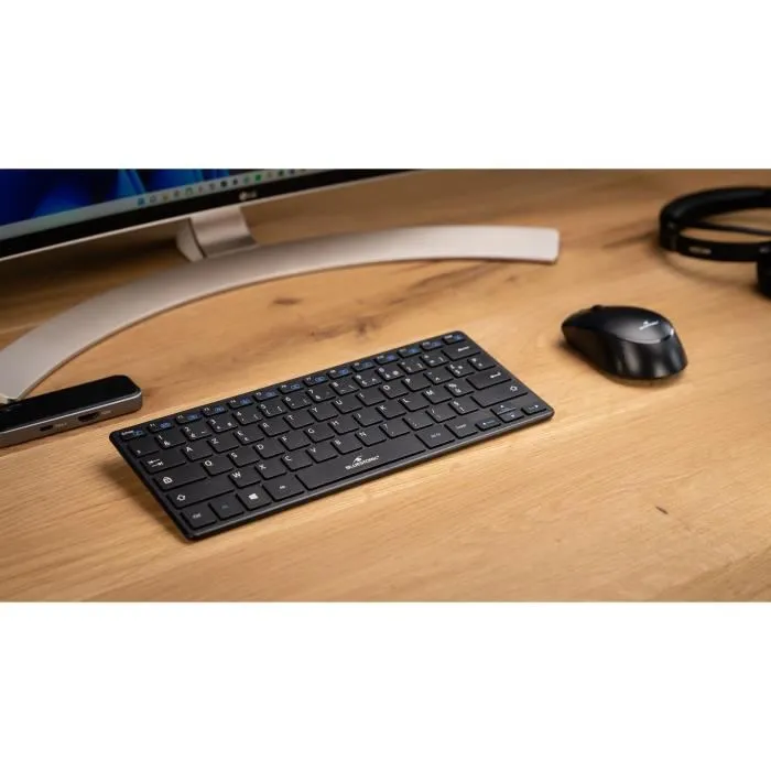 Bluestork Pack Mini - Clavier et souris sans fil compact et ultra-mince, compatible Windows et Mac, Noir