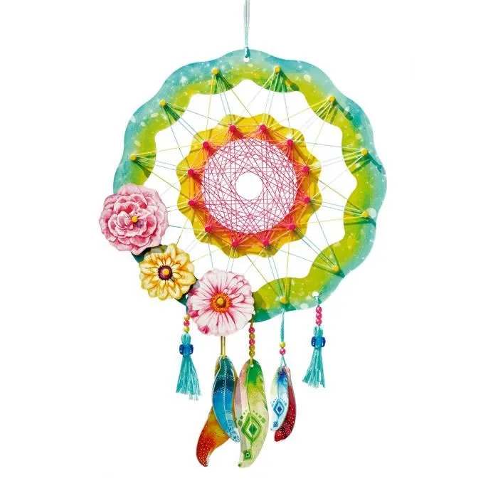 Ravensburger 18235 Kit Créatif String Art Maxi - 7 Attrape-Rêves Dreamcatchers avec Guirlande Lumineuse, Loisir Créatif Enfant Dès 8 Ans