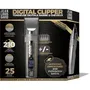 Jean Louis David Tondeuse Barbe et Cheveux 2 en 1 Digital Clipper avec 25 Hauteurs de Coupe (0.8-12 mm), Lames Acier, Revêtement Titanium, Batterie Lithium Ion (3h30 Autonomie, USB)