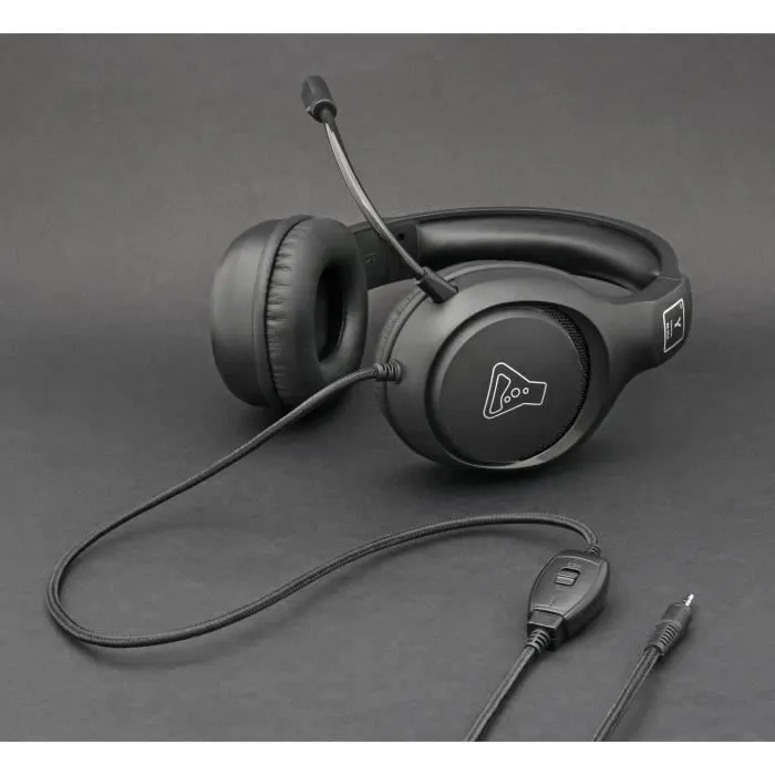 The G-Lab KORP YTTRIUM - Casque gamer filaire avec microphone pour PC, PS4, Xbox One - Noir - 237 g
