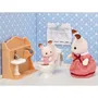 Sylvanian Families Set d'ameublement cosy cottage avec figurine maman lapin chocolat 5449 - Pour maisons de poupées - À partir de 3 ans