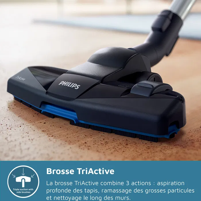 Philips XD3112/09 - Aspirateur traîneau avec sac Série 3000 Performer Compact 900W - Filtre anti-allergène H13 - Puissant et léger - 3L - Noir