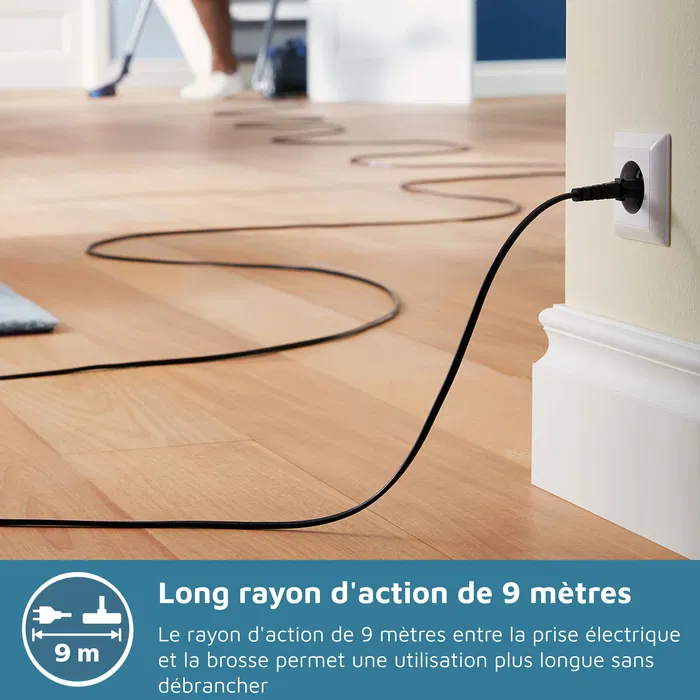 Philips XD3112/09 - Aspirateur traîneau avec sac Série 3000 Performer Compact 900W - Filtre anti-allergène H13 - Puissant et léger - 3L - Noir