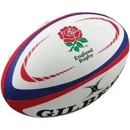 Gilbert Ballon de rugby REPLICA Taille Midi - Angleterre - Blanc et rouge - Pour adulte