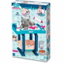 Ecoiffier Table de toilettage Bleu avec peluche chat et 13 accessoires