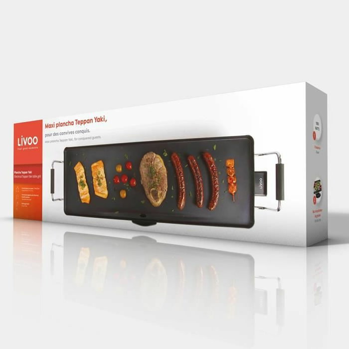 Livoo DOM182 Plancha Teppan Yaki électrique 1800 W, noir