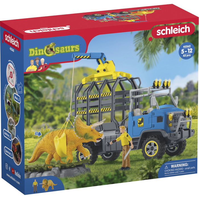 Schleich Dino Transport Mission - Coffret de 43 pièces avec Tricératops et Camion