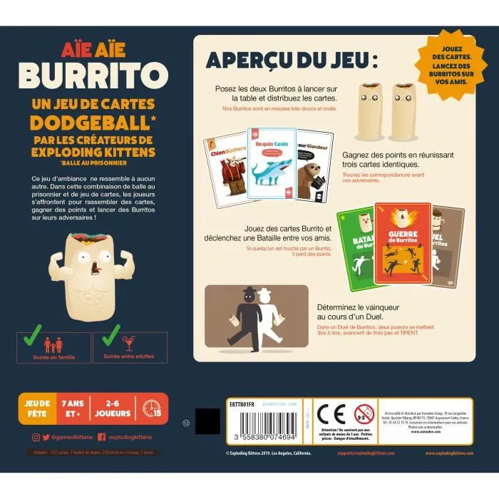 ASMODEE - Jeu de société Aie Aie Burrito Edition 2022 - Ambiance - 3 à 6 joueurs - Français