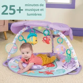 Disney Baby - Tapis d'éveil bébé évolutif Arche La Petite Sirène avec jouets sensoriels, musique et lumières, cadeau pour nouveau-né