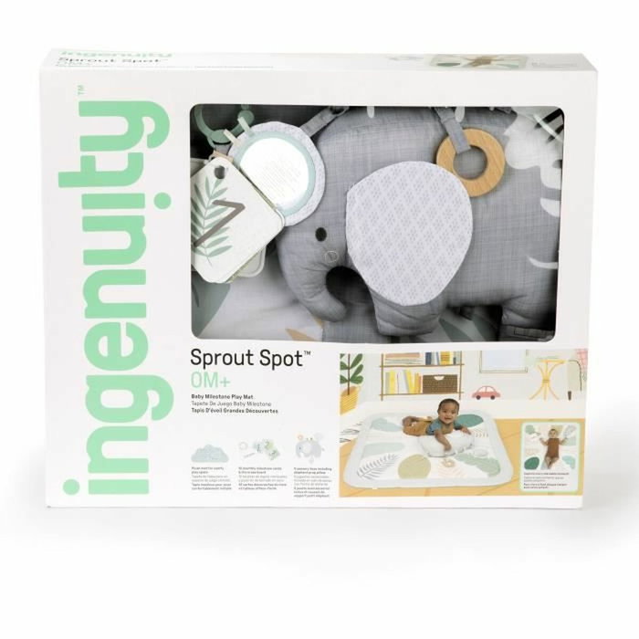 Ingenuity Tapis d'éveil Petit Eléphant Gris et Vert Ingenuity Tapis d'éveil Petit Eléphant Gris et Vert