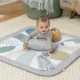 Ingenuity Tapis d'éveil bébé Petit Eléphant, 1x1 m, 12 cartes d'éveil mensuelles, 5 jouets détachables, lavable en machine, 0-3 ans