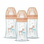 Dodie Lot de 3 Biberons Sensation+ Verre 270ml Tétine Plate Débit 2