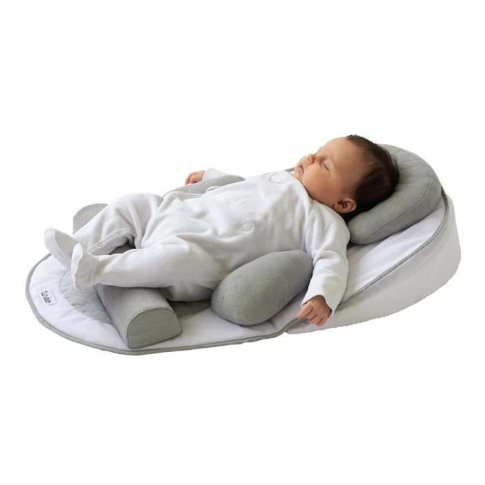 Tineo Cocon de Sommeil Bébé - Réducteur de Lit Incliné 10° Gris - 58x40cm