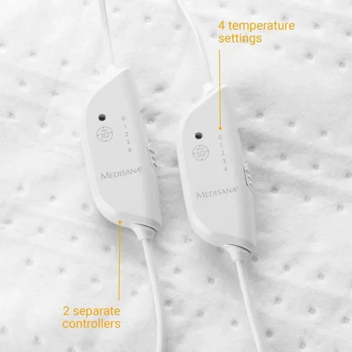 Medisana HU 676 Surmatelas chauffant 2 places, 150 x 160 cm, lavable, 4 niveaux de température, arrêt automatique