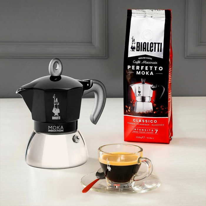 Bialetti New Moka Induction - 6 Tasses - Noir et Gris Métallisé