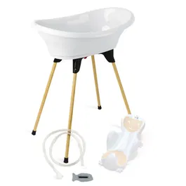 Thermobaby VASCO - Pack baignoire bébé 5 en 1 avec transat Babycoon et thermomètre, blanc muguet, pour nouveau-né, design moderne, fabrication française