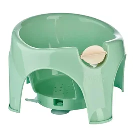 Thermobaby Anneau de bain AQUAFUN pour bébé 7-16 mois - Siège de bain stable avec dossier et accoudoirs vert céladon - Fabriqué en France