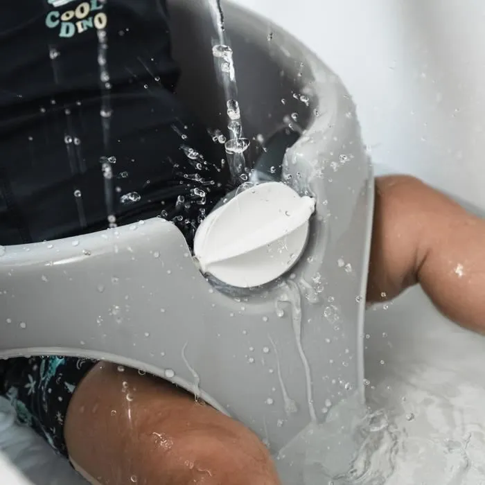Thermobaby Anneau de bain AQUAFUN pour bébé 7-16 mois - Siège de bain stable avec dossier et accoudoirs vert céladon - Fabriqué en France