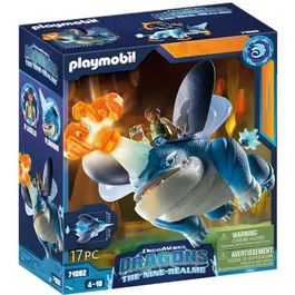 Playmobil 71082 Set Dragons Nine Realms avec Dragon Plowhorn Lumineux et Personnage D'Angelo - Jouet Enfant à Partir de 4 ans