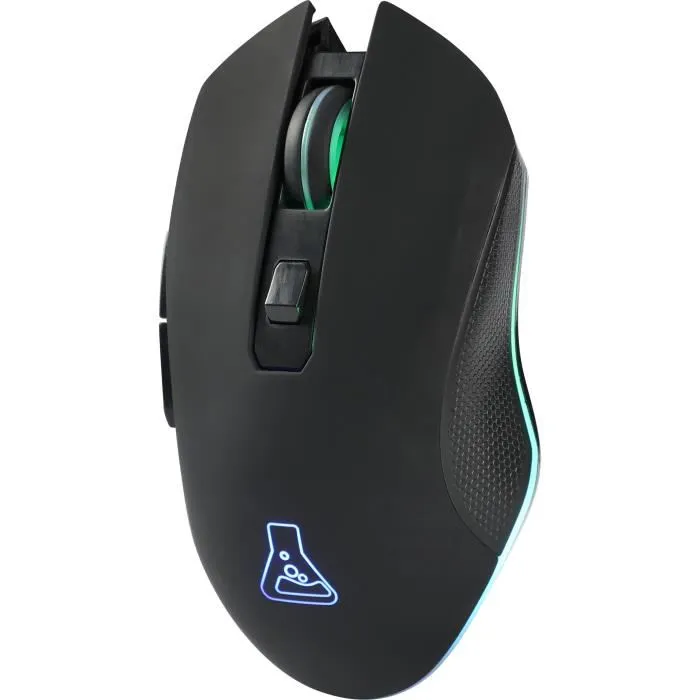 The G-Lab KULT HELIUM - Souris Gaming Sans Fil, RGB, 6 Boutons, 6400 DPI, Noire, Autonomie Jusqu'à 100 Heures - Forme Ergonomique