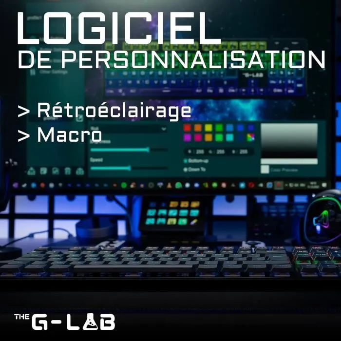 The G-Lab KEYZ PLATINIUM - Clavier Gaming Mécanique Filaire Low Profile - Switches Rouge, Rétroéclairage RGB, Format Azerty, Noir - Compatible PC, PS, Xbox The G-Lab KEYZ PLATINIUM - Clavier Gaming Mécanique Filaire Low Profile - Switches Rouge, Rétroéclairage RGB, Format Azerty, Noir - Compatible PC, PS, Xbox