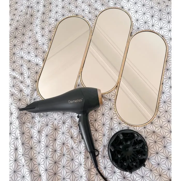 Sèche-cheveux Saint Algue Demeliss SALON SERIES 2200W, Moteur Professionnel AC, Technologie Tourmaline Ionique, Concentrateur et Diffuseur Inclus, 2 Vitesses, 3 Températures