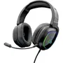 Casque Gamer The G-Lab KORP RADIUM - Filaire - Microphone Détachable - Éclairage RGB - Noir - Son Stéréo Haute Qualité - Confortable avec Oreillettes Rotatives et Arceau Ajustable