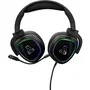 Casque Gamer The G-Lab KORP RADIUM - Filaire - Microphone Détachable - Éclairage RGB - Noir - Son Stéréo Haute Qualité - Confortable avec Oreillettes Rotatives et Arceau Ajustable