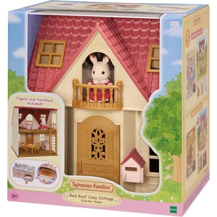Sylvanian Families 5567 Maison Cosy Cottage du Village avec Fille Lapin Chocolat et Meubles - Figurines Jouet à Partir de 3 Ans