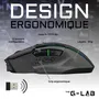 The G-Lab Souris Gaming Sans Fil KULT CEASIUM, 7200 DPI, Rétroéclairage RGB, Ergonomique, Noir