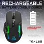 The G-Lab Souris Gaming Sans Fil KULT CEASIUM, 7200 DPI, Rétroéclairage RGB, Ergonomique, Noir