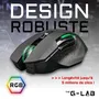 The G-Lab Souris Gaming Sans Fil KULT CEASIUM, 7200 DPI, Rétroéclairage RGB, Ergonomique, Noir