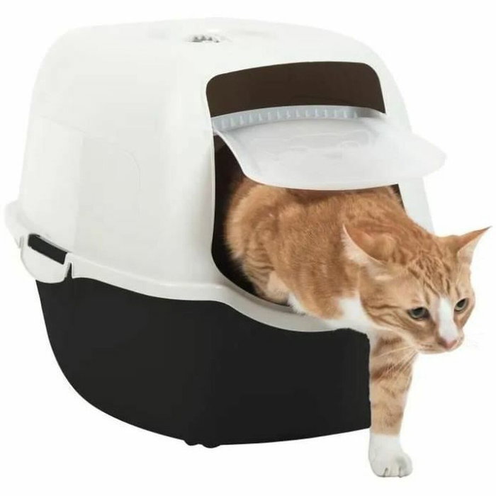 Pet Design SACHA Maison de toilette pour chat Noir et blanc