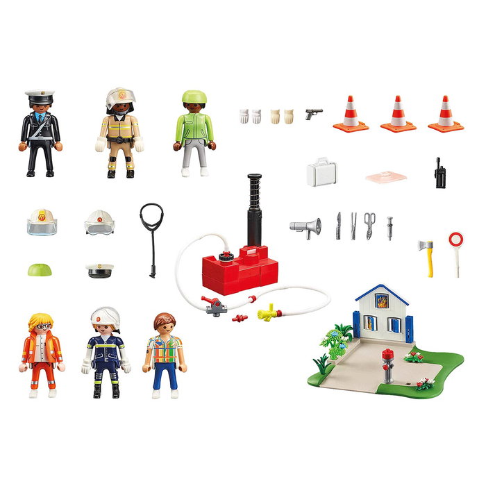 Playmobil My Figures: Mission de Sauvetage 70980 - Jeu de Construction avec 6 Figuras Démontables, Scénario et Accessoires, Plus de 1000 Combinaisons, Langues Multilingues