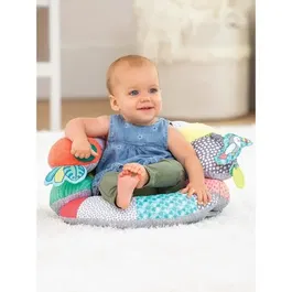 Infantino Coussin d'Activités 2-en-1 Tummy Time - Coussin Évolutif de Jeu et d'Éveil pour Bébé de 0 à 18 Mois - Support Amovible, Multicolore (36x21x27 cm)