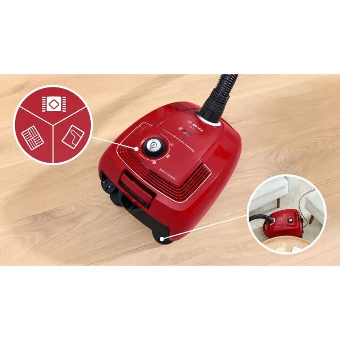 Bosch GL38 Aspirateur avec sac 600 W - Rouge et noir