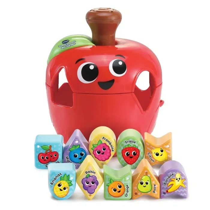 VTech Baby - Tourni Pomme des Formes - Jouet éducatif pour bébé 12 mois et plus - Apprentissage formes, fruits et couleurs - Multicolore, Rouge