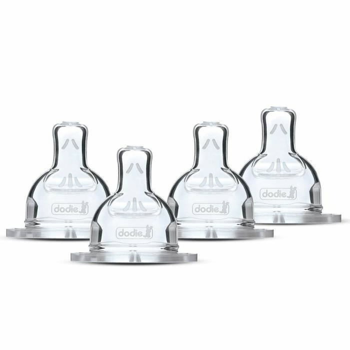 Dodie Lot de 4 Tétines Plates Sensation Débit 1 Lent, Anti-Colique Dodie Lot de 4 Tétines Plates Sensation Débit 1 Lent, Anti-Colique