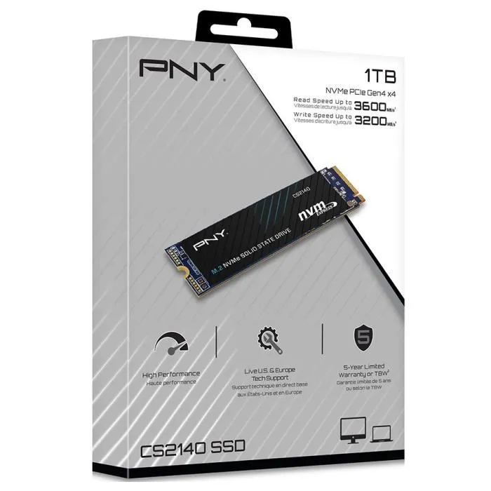 PNY CS2140 SSD 1 To M.2 NVMe PCIe 4.0